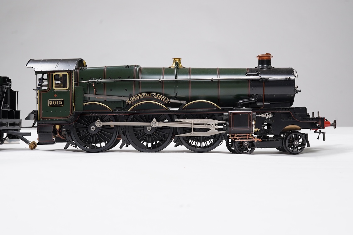 A Gauge One Aster Hobbies live steam GWR Castle Class, 4-6-0 tender locomotive, Kingswear Castle 5015, the factory ‘Built Up’ version, with spirit fired working four cylinder motion, with assembly instructions, operating
